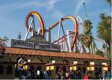 Silver Bullet Rollercoaster Ride. Knott's Berry Farm Theme Park