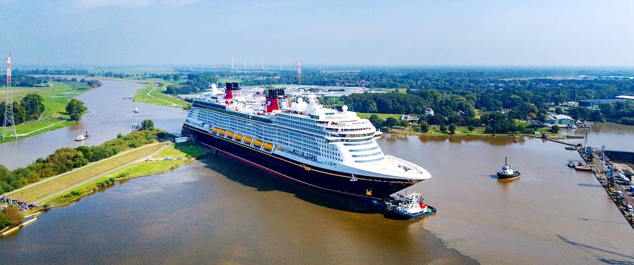 Disney Treasure floats to open water for the first time