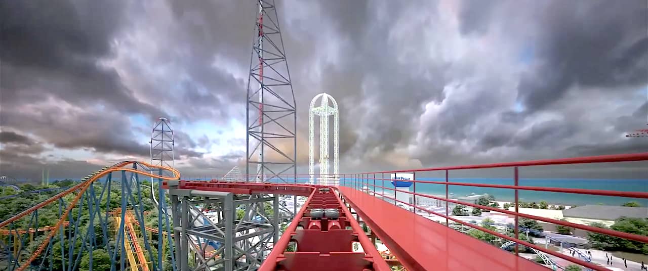 Cedar Point shares video of its new tilting roller coaster