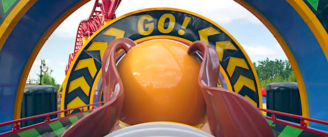 Take a first on-ride look at Disney's new Toy Story roller coaster