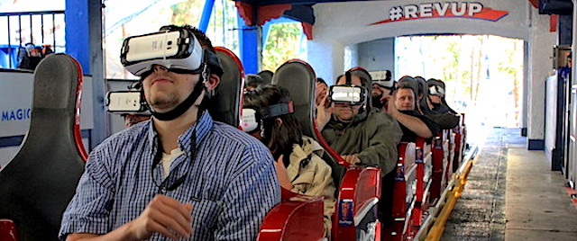 Virtual reality on theme park rides: 2016-2019
